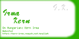 irma kern business card